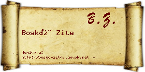 Boskó Zita névjegykártya